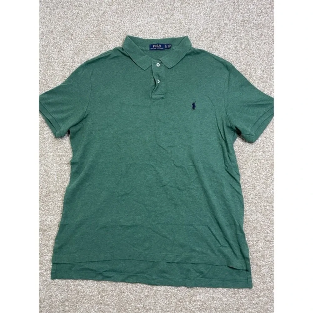 Vtg Ralph Lauren Polo Shirt Men's XL Green Short Sleeve Classic Fit‎ Casual Golf